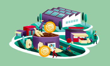 Visuel d’ambiance mobile afin d'agir pour entreprendre autrement et localement, marché des Particuliers