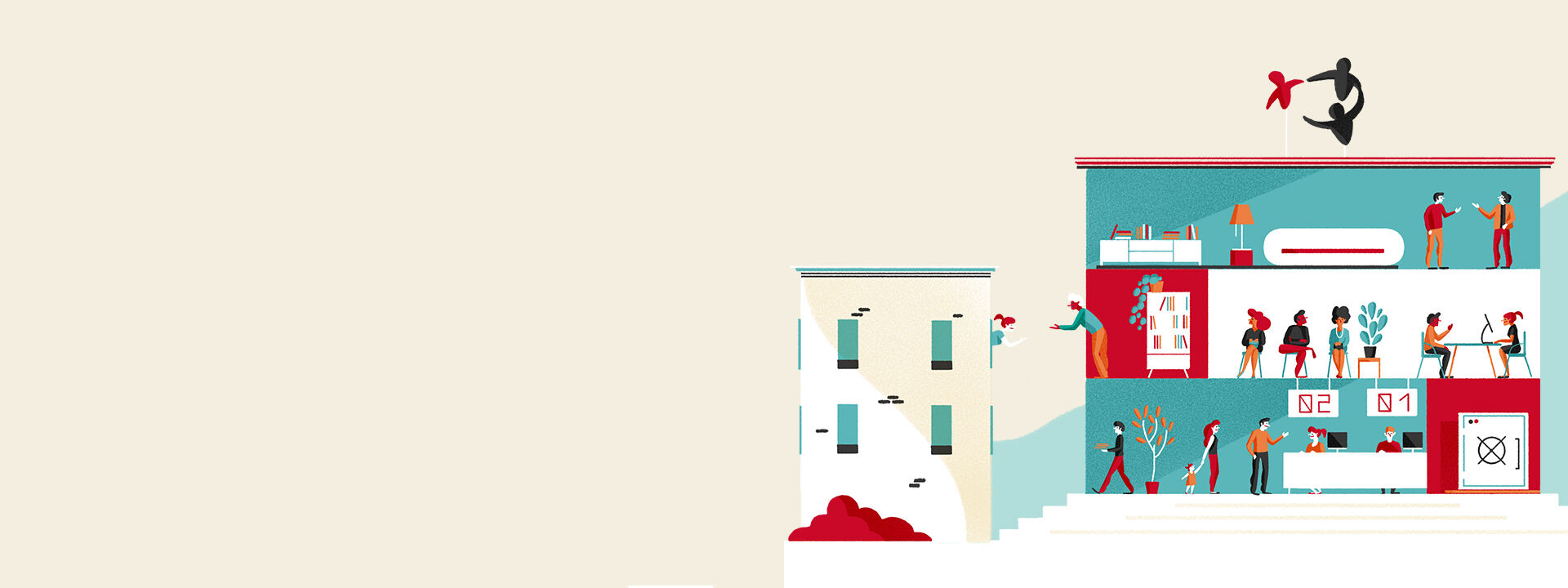 Visuel d’ambiance lié à la page Organisation, marché Votre banque