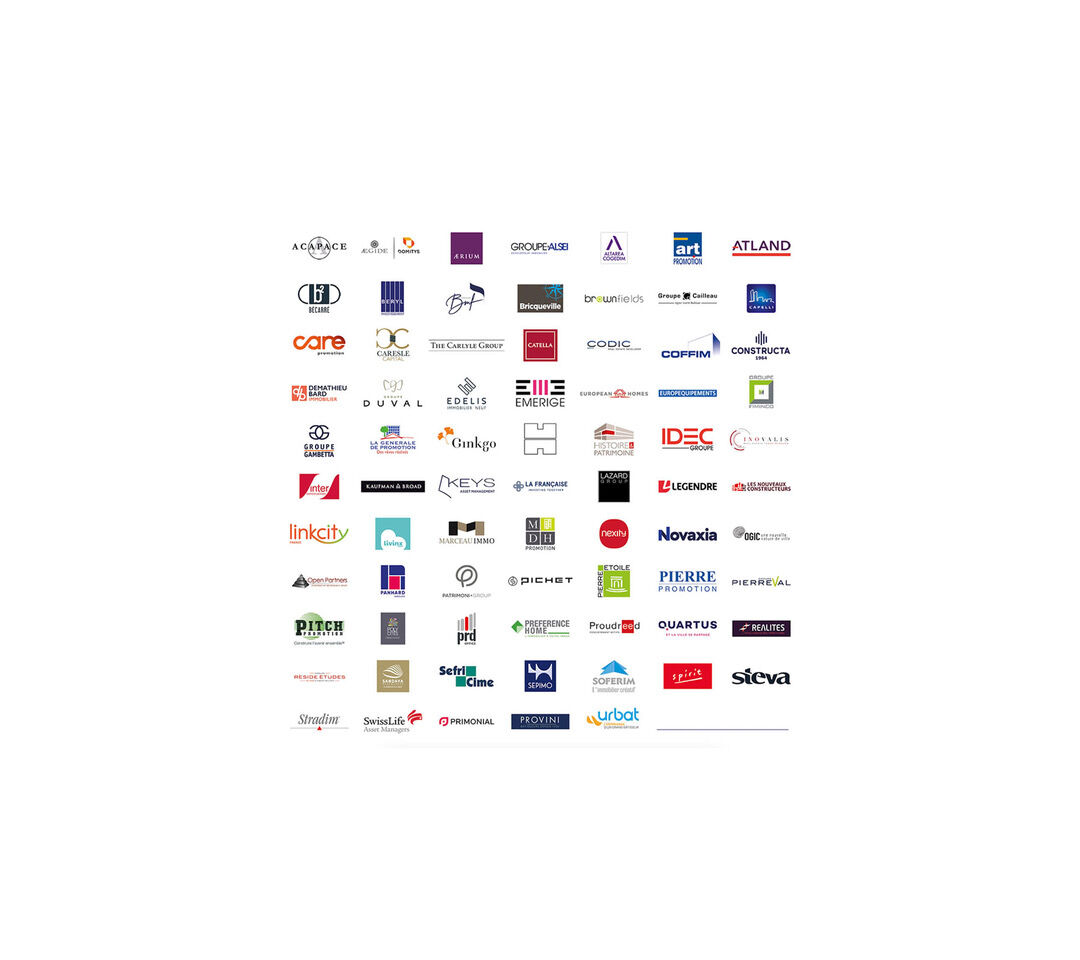 NOMS DES PROMOTEURS clients de SOCFIM : ACAPACE, AEGIDE, GROUPE ALSEI, ALTANA, ALTOA, ART PROMOTION, ATLAND, ATREAM, BATISSEURS D&rsquo;AVENIR, BECARRE, BRCIQUEVILLE, BROWNFIELDS, GROUPE CAILLEAU, CARE PROMOTION, CARESLE CAPITAL, CARRIERE, CHERPANTIER, CIBEX, CODIC, COFFIM, COGEDIM, CONSTRUCTA, DEMATHIEU & BARD, EDELIS, EMERIGE, ELGEA, ELYCITE, EQUILIS, ESSOR, EUROPEAN HOMES, EUROEQUIPEMENTS, GROUPE FIMINCO, FINAMAS, FONCIERE HABITAT, FONTA, GROUPE GAMBETTA, GINKGO, KEYDEN, HISTOIRE & PATRIMOINE, HOMNI CITY, IDEAL GROUP, IDEC GOUPE, IMMOBEL, INOVALIS, INTERCONSTRUCTION, KAUFMAN & BROAD, KEYS REIM, LA GENERALE DE PROMOTION, LAZARD GROUP, LINKCITY, LIVINX LNA SANTE, LES NOUVEAUX CONSTRUCTEURS, MARIGNAN, MATA CAPITAL, MDH PROMOTION, MIMCO, MIRABAUD ASSET MANAGEMENT , MOZARD, NACARAT, NEXITY, NOVAXIA, OGIC, OPEN PARTNERS, OREIMA, OSAE, GROUPE FINANCIER PARINAUD, PATRIMONI GROUP, PHILIA, PICHET, PIERRE ETOILE, PIERRE PROMOTION, GROUPE PIERREVAL, PITCH IMMO, POLYCITES, PRD, PREFERENCE HOME, PRIAMS, PRIMONIAL, PROFIMOB, PROUDREED, QUARTUS, REI HABITAT, SEDELKA, SEPIMO, SOGELYM DIXENCE, SOPPEC, SIPRIT, STEVA, TELAMON, VERRECCHIA, WOODEUM