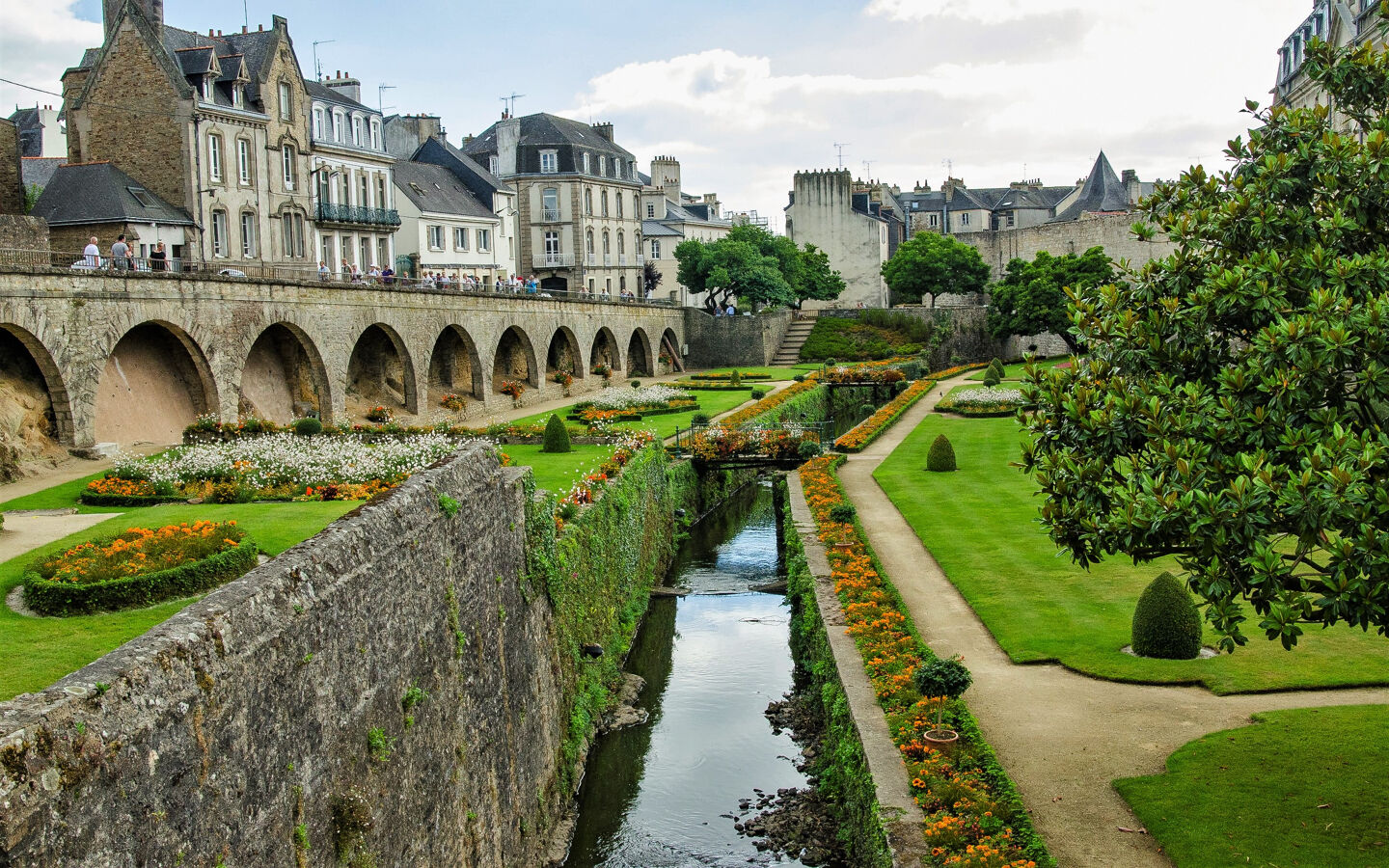 Paysage jardin et rivière